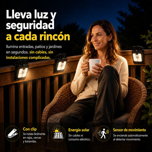 ClipLight Pro — Luz Solar con Sensor de Movimiento Nova Esencia