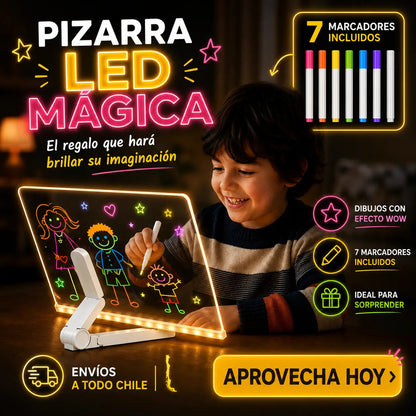 Pizarra LED Mágica + 7 Marcadores de Regalo Nova Esencia